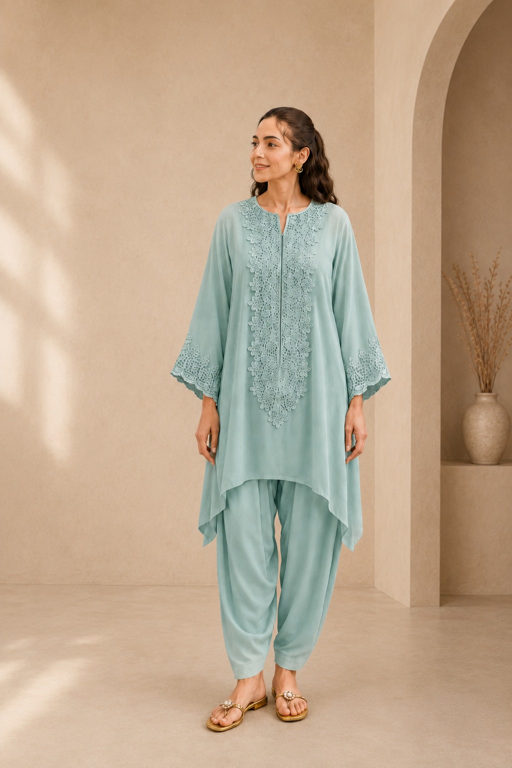 Chiffon Shirt & Viscose Shalwar